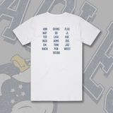 ARARAT EAGLES NETBALL TRIP TEE - WHITE Front & Back