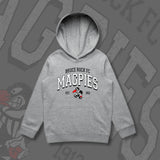 BRUCE ROCK FC VARSITY HOODIE - GREY MARLE (KIDS SIZES) - Front & Back