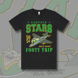 GARFIELD FOOTY TRIP 2024 TEE - BLACK Front & Back