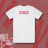 (Mens Fit) KATUNGA SWANS VARSITY TEE - WHITE - Front & Back Name