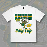 NAVARRE 2026 NETBALL TRIP - BOX TEE - WHITE Front & Back