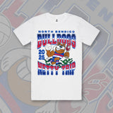 NORTH BENDIGO BULLDOGS NETBALL TRIP TEE - WHITE Front & Back