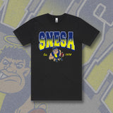 SNESA RETRO TEE - BLACK - Front & Back