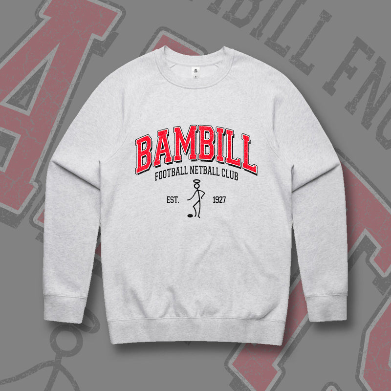 BAMBILL FNC VARSITY CREW NECK JUMPER - GREY MARLE