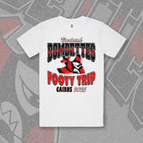 BURLEIGH BOMBETTES FOOTY TRIP TEE - WHITE Front & Back