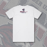 CALDER UNITED LIONS NETBALL TRIP TEE - WHITE Front & Back