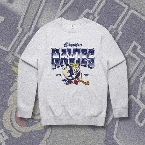 CHARLTON NAVIES RETRO JUMPER - GREY MARLE