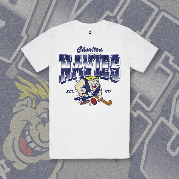 CHARLTON NAVIES RETRO TEE - WHITE