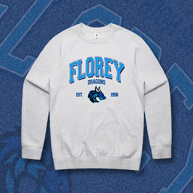 FLOREY DRAGONS CREW NECK JUMPER - GREY MARLE