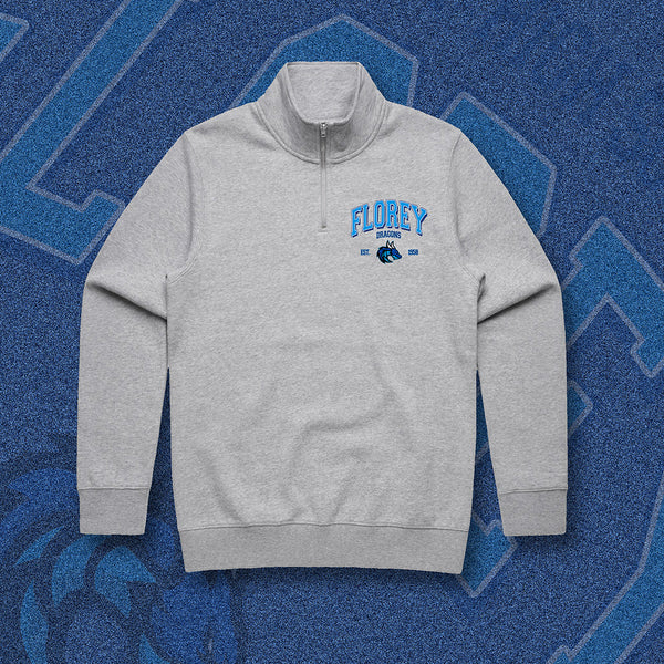 FLOREY DRAGONS QTR ZIP - GREY