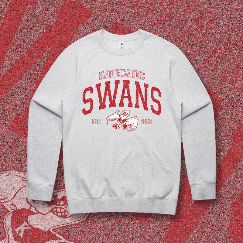 KATUNGA SWANS VARSITY CREW NECK (UNISEX) - GREY MARLE