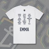 LAKERS NETBALL TRIP TEE - WHITE - Front/Back/Nicknames