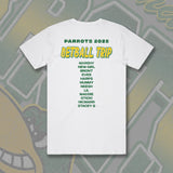LEONGATHA PARROTS NETBALL TRIP TEE - WHITE Front & Back