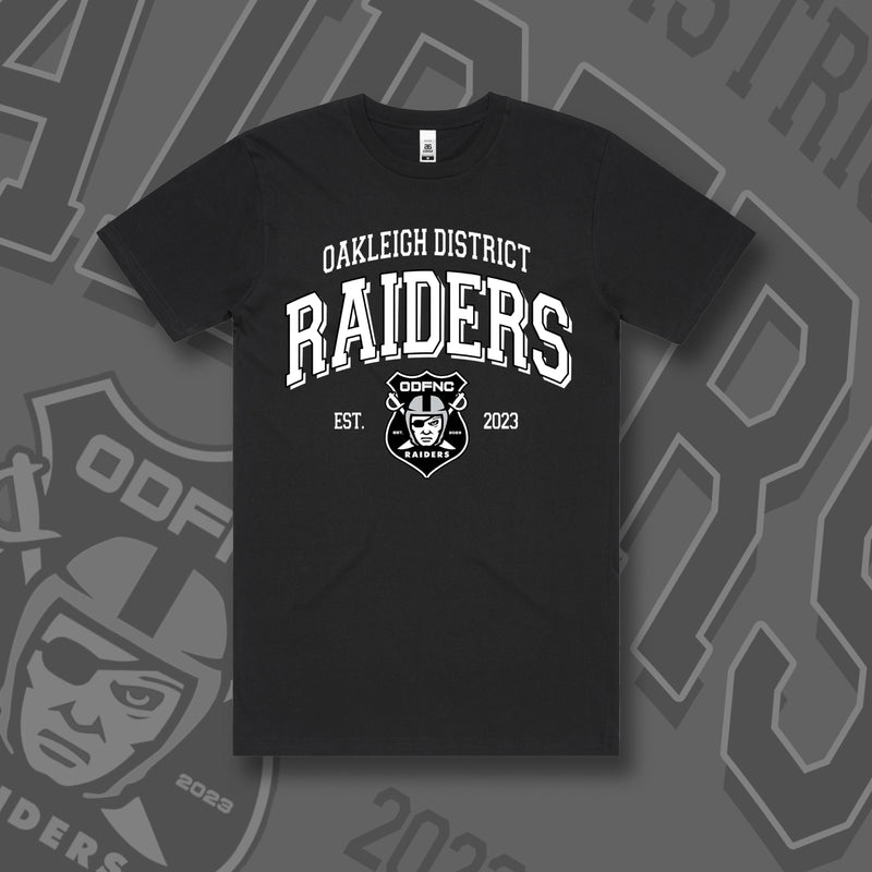 OAKLEIGH DISTRICT RAIDERS - ADULT TEE - BLACK