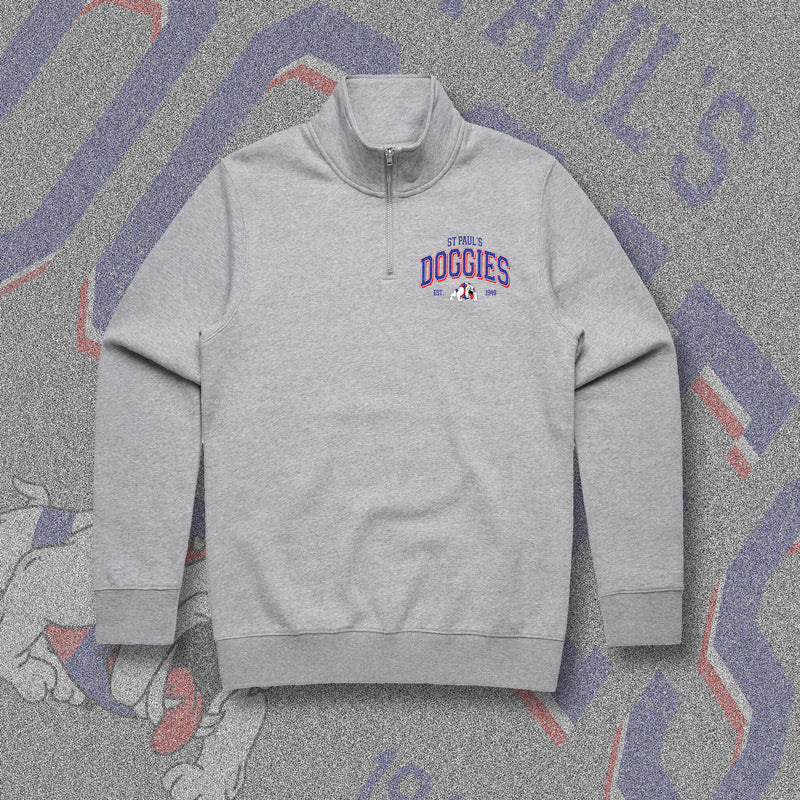 ST PAUL'S DOGGIES QTR ZIP - GREY