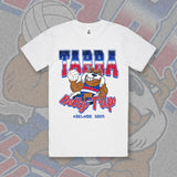 (Ladies Sizes) TARRA NETBALL TRIP TEE 2025 - WHITE Front & Back