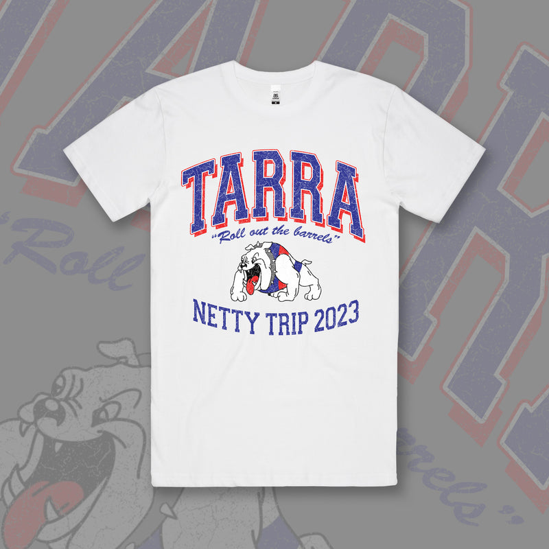 TARRA NETTY TRIP 2023 TEE (Front & Back) - WHITE