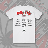 (Unisex Sizes) WEDDERBURN NETBALL TRIP TEE - WHITE Front & Back