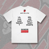 WHITE HILLS 2026 NETBALL TRIP TEE - WHITE Front & Back