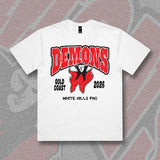 WHITE HILLS 2026 NETBALL TRIP TEE - WHITE Front & Back