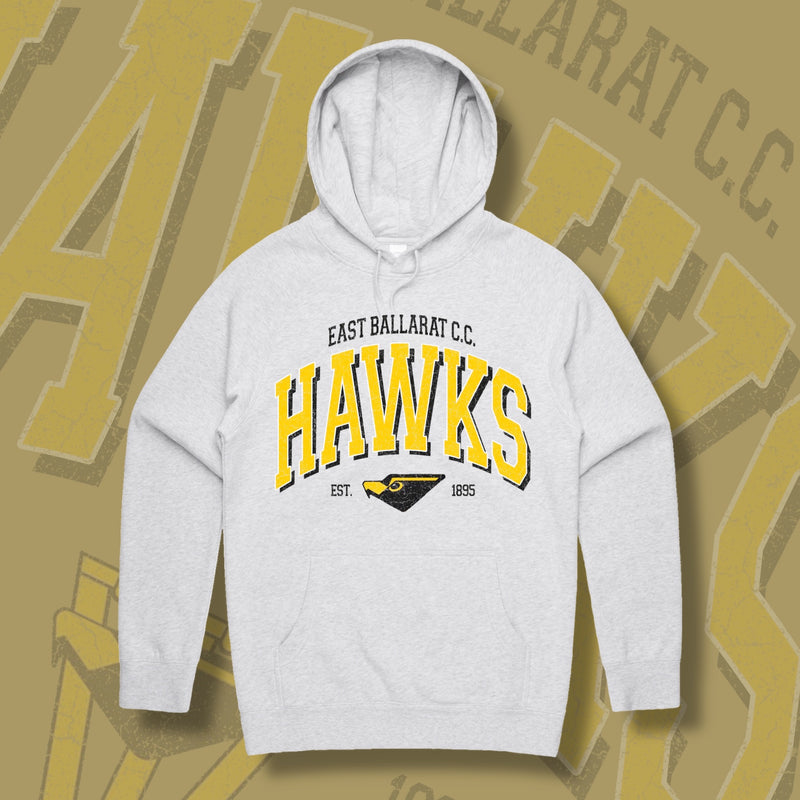 EAST BALLARAT CC VARSITY HOODIE - GREY MARLE (V1)