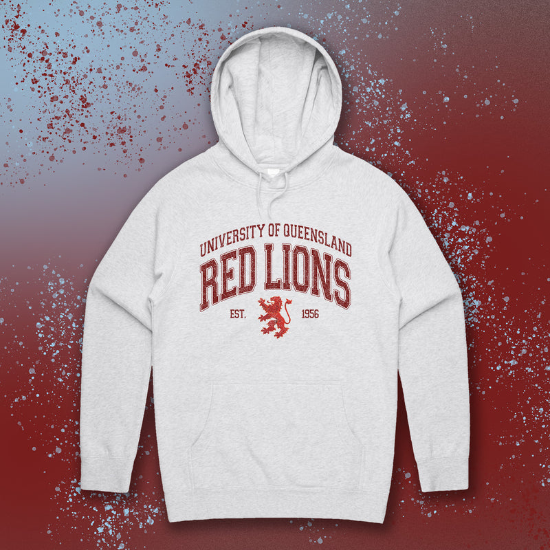 UQAFC RED LIONS HOODIE - GREY MARLE